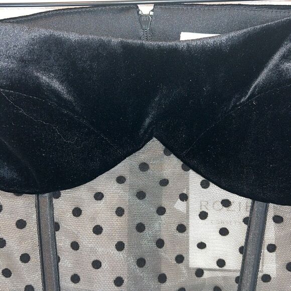 NWT ROZIE CORSETS Strapless Velvet Polka Dot Corset Size 42/ US Large - Picture 3 of 16